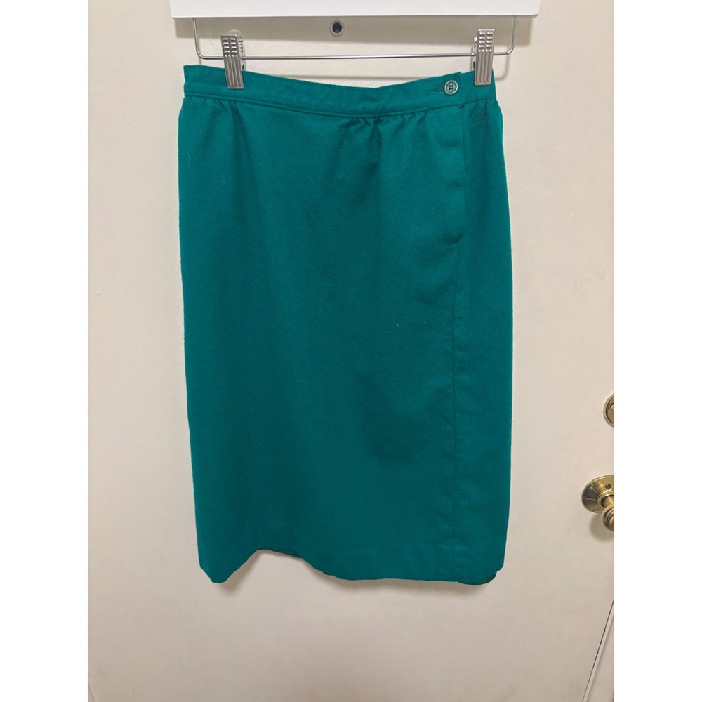 Pendleton Emerald Green Vintage Pure Virgin Wool Pencil Skirt Size 10P